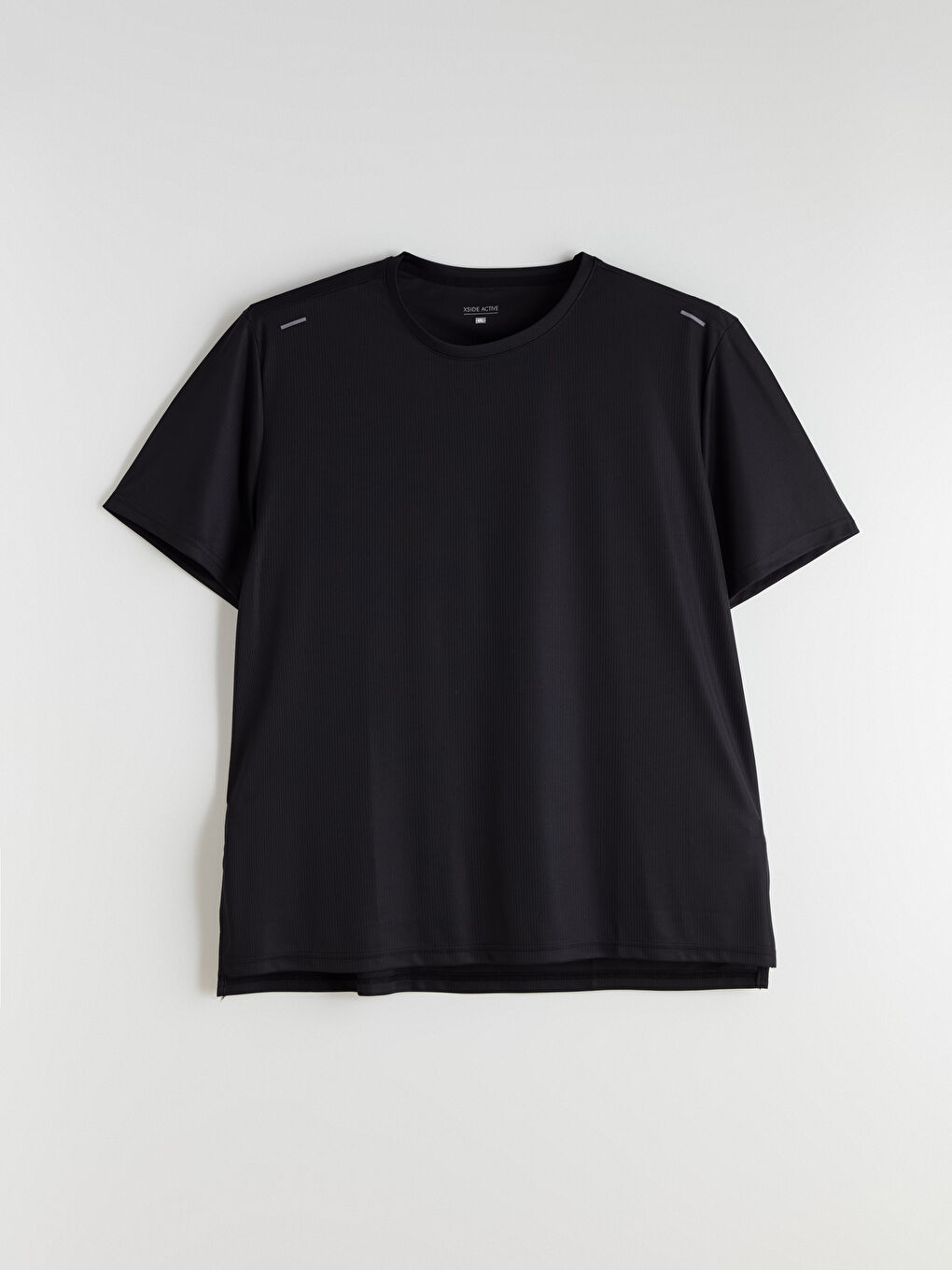 Siyah Büyük Beden Bisiklet Yaka Erkek Spor Tişört-8