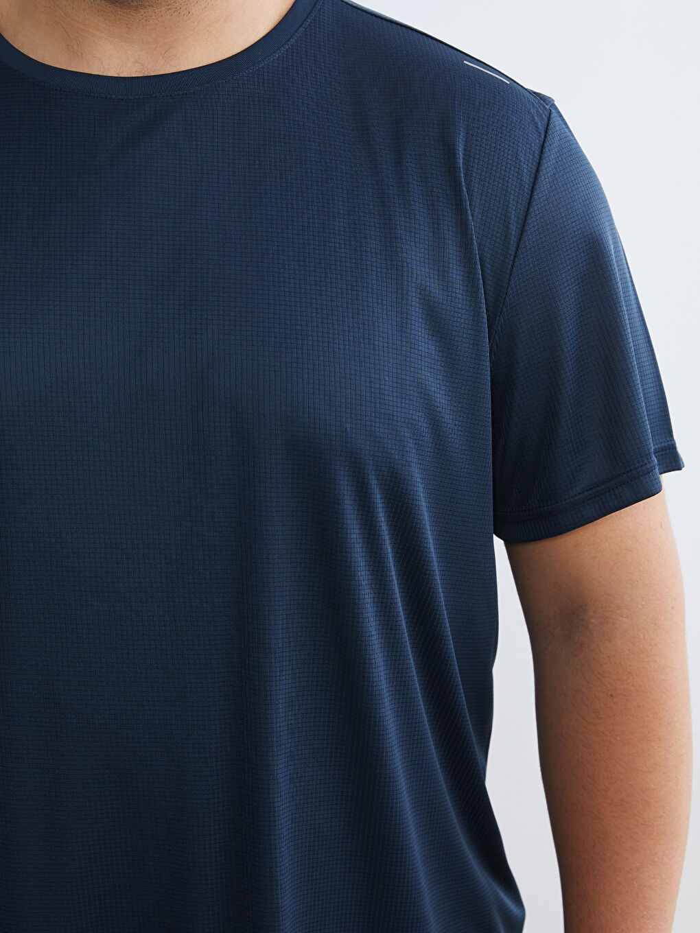 İndigo Büyük Beden Bisiklet Yaka Erkek Spor Tişört-2