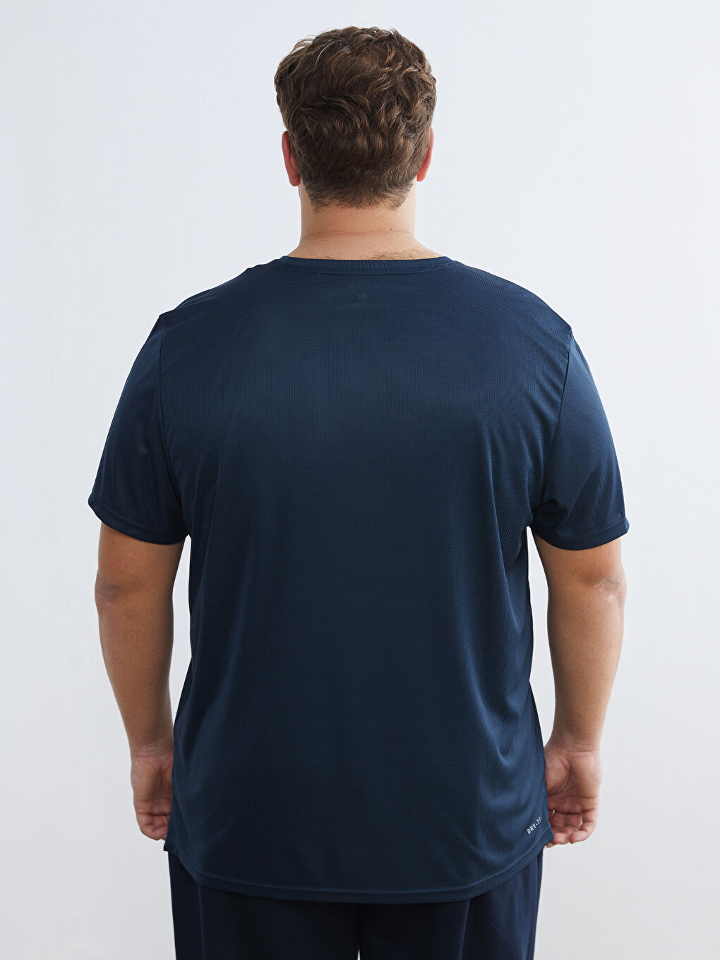 İndigo Büyük Beden Bisiklet Yaka Erkek Spor Tişört-3