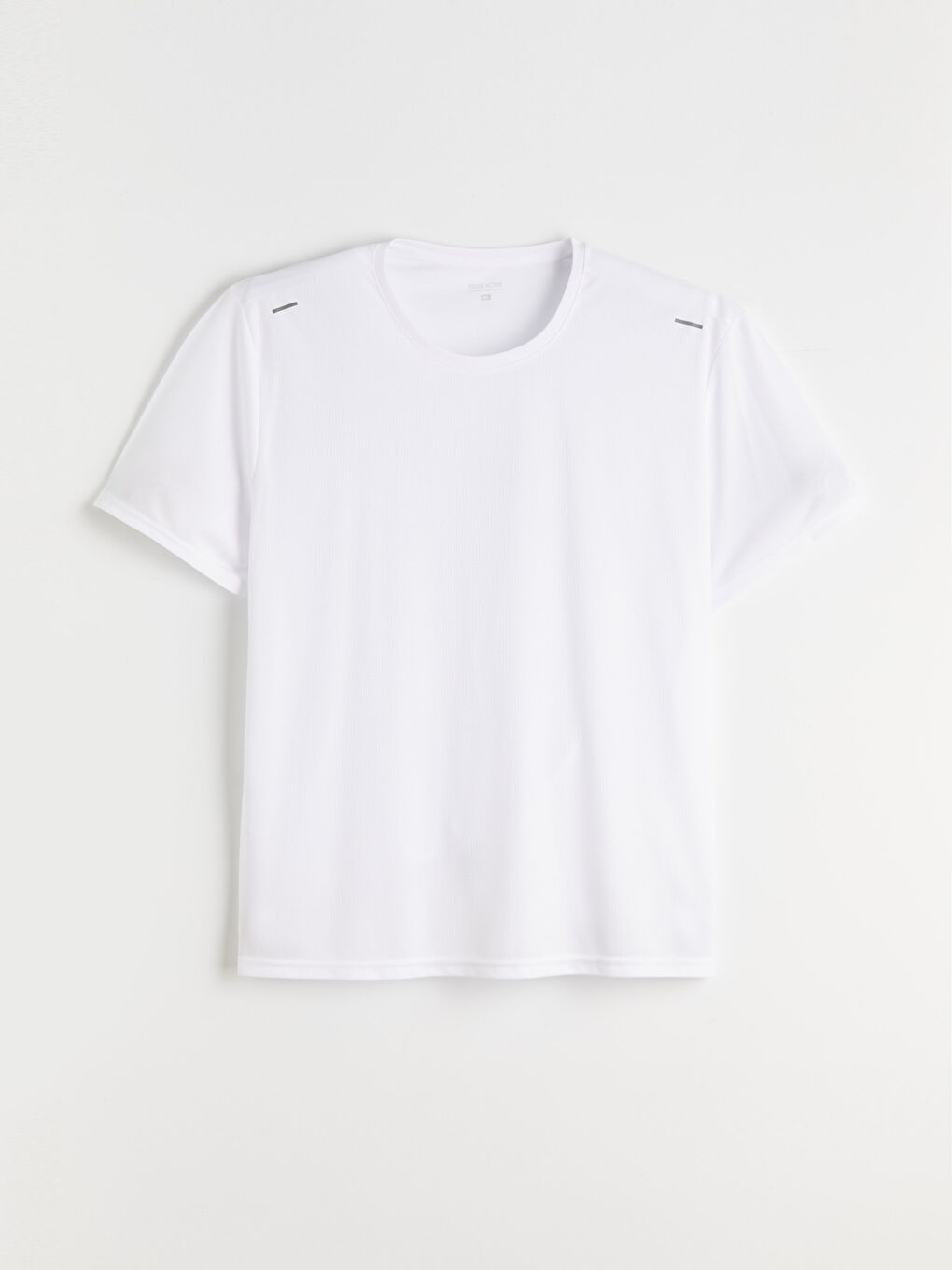 Beyaz Büyük Beden Bisiklet Yaka Erkek Spor Tişört-4