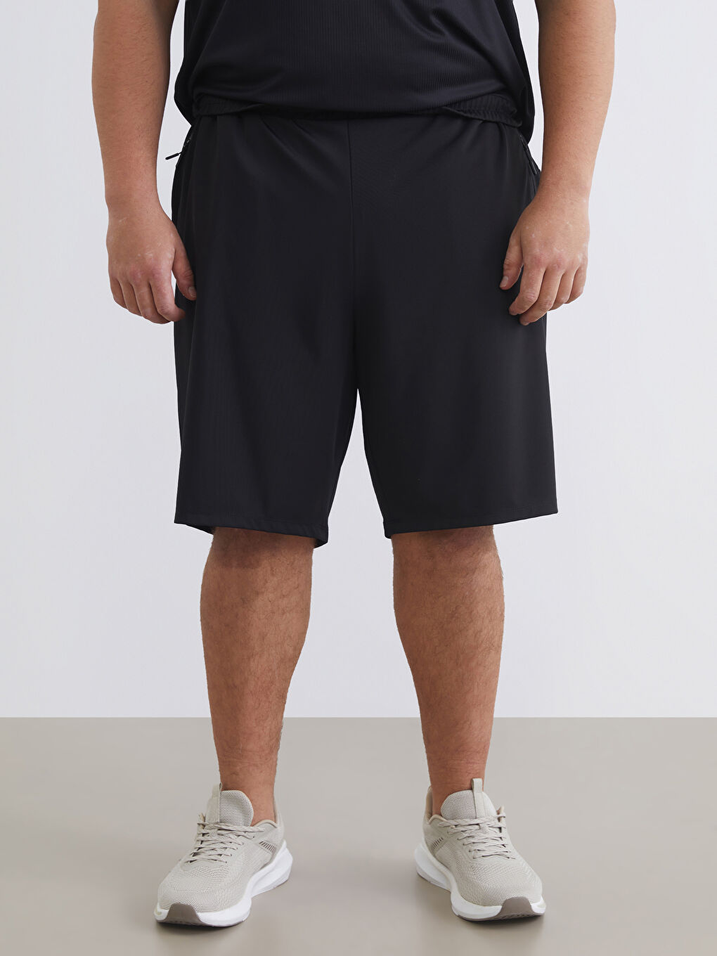 Büyük Beden Beli Lastikli Erkek Spor Şort-5