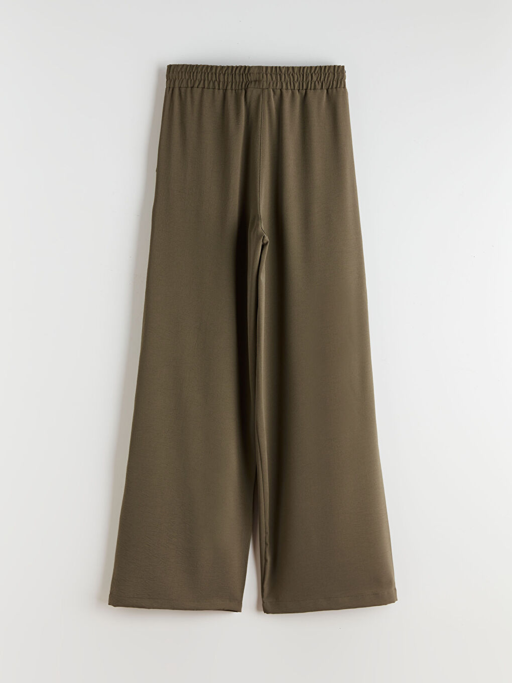 Elastic Waist Wide Leg Women's Trousers-9