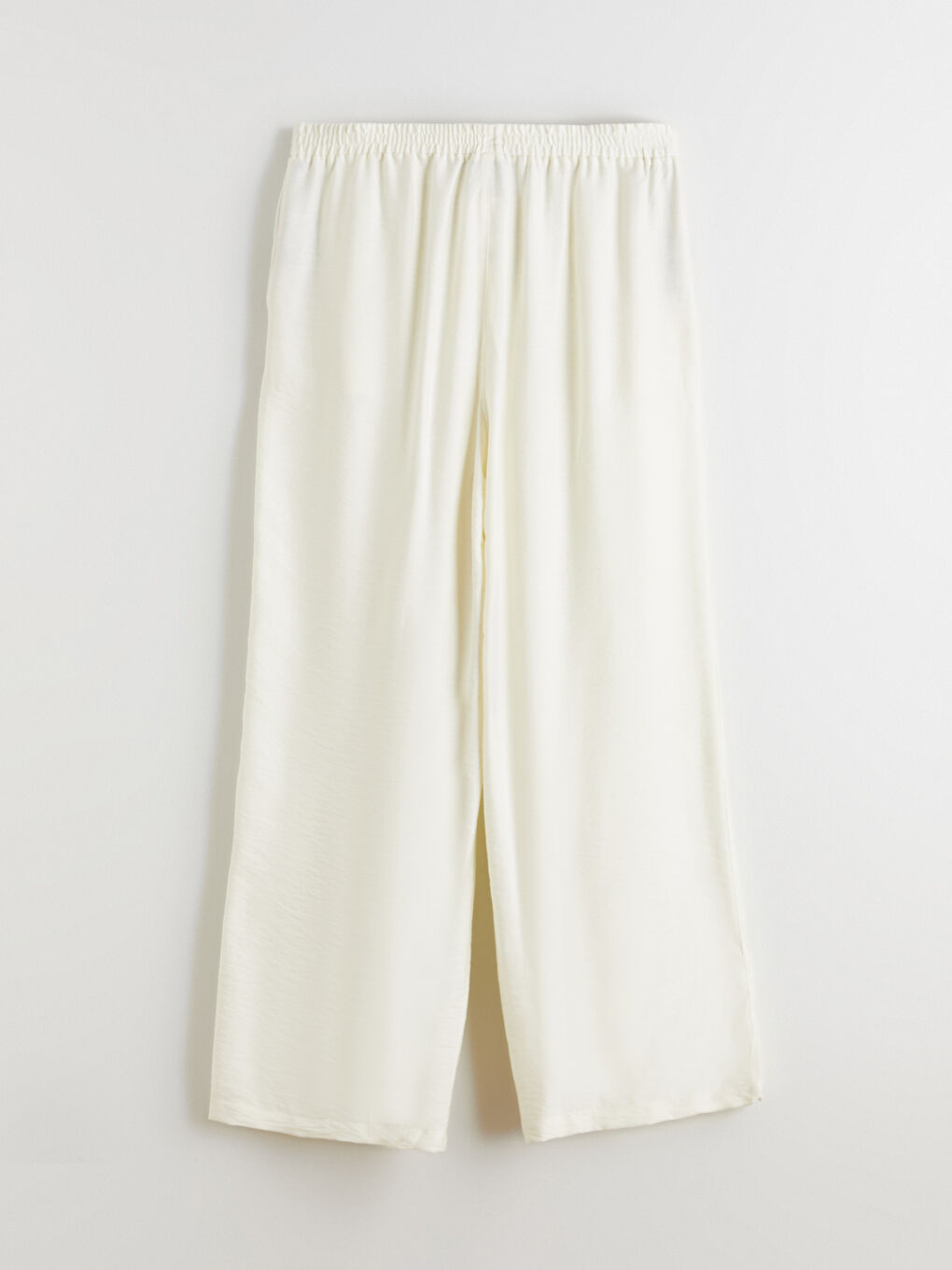 Elastic Waist Wide Leg Women's Trousers-3