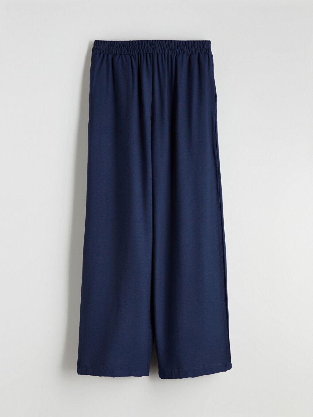 Elastic Waist Wide Leg Women's Trousers