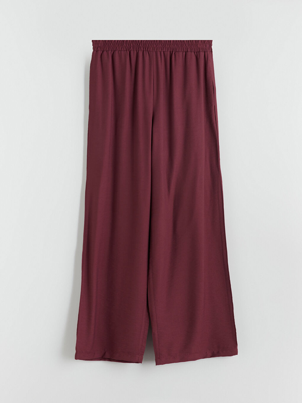 Elastic Waist Wide Leg Women's Trousers-4