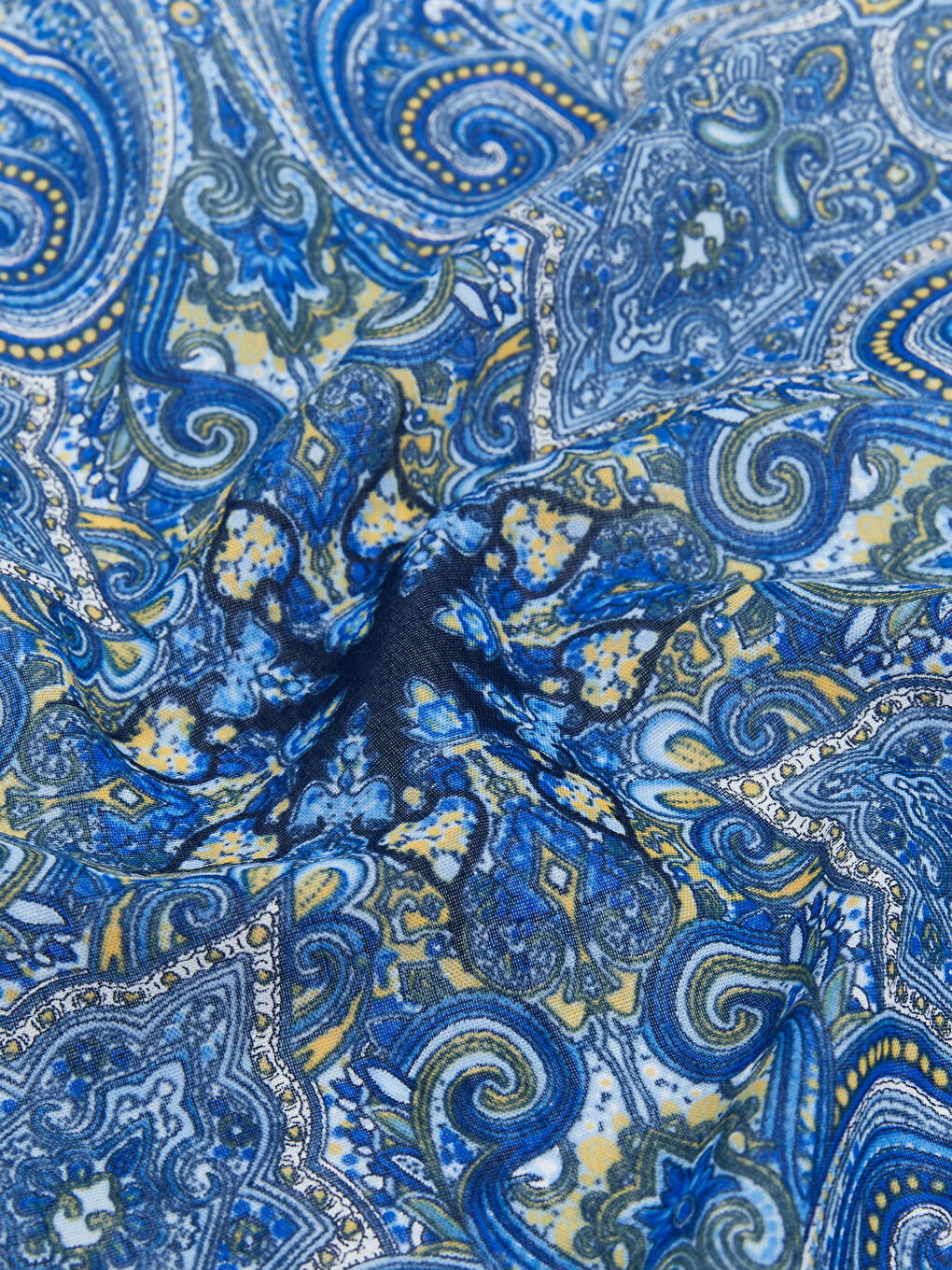 Mavi Desenli Kadın Bandana-2