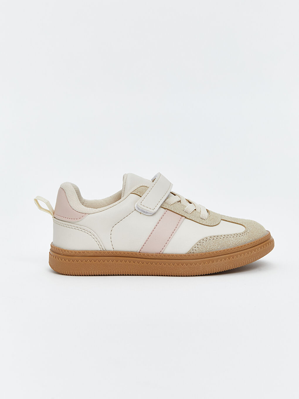 Bej Bağcık ve Cırt Cırtlı Kız Bebek Spor Ayakkabı-1