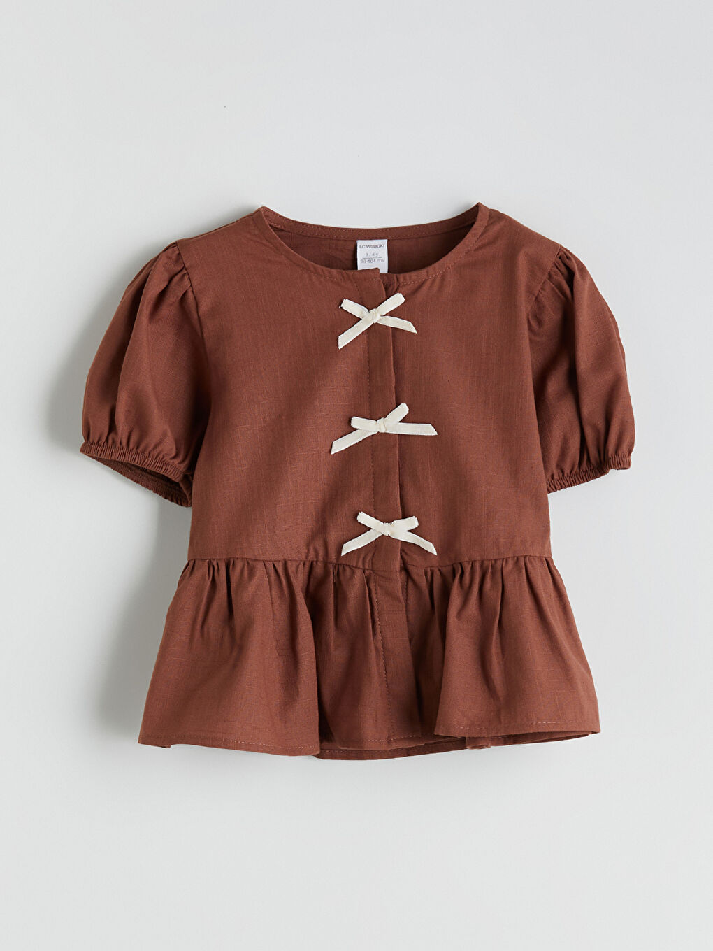 Crew Neck Girls' Blouse and Pants-1