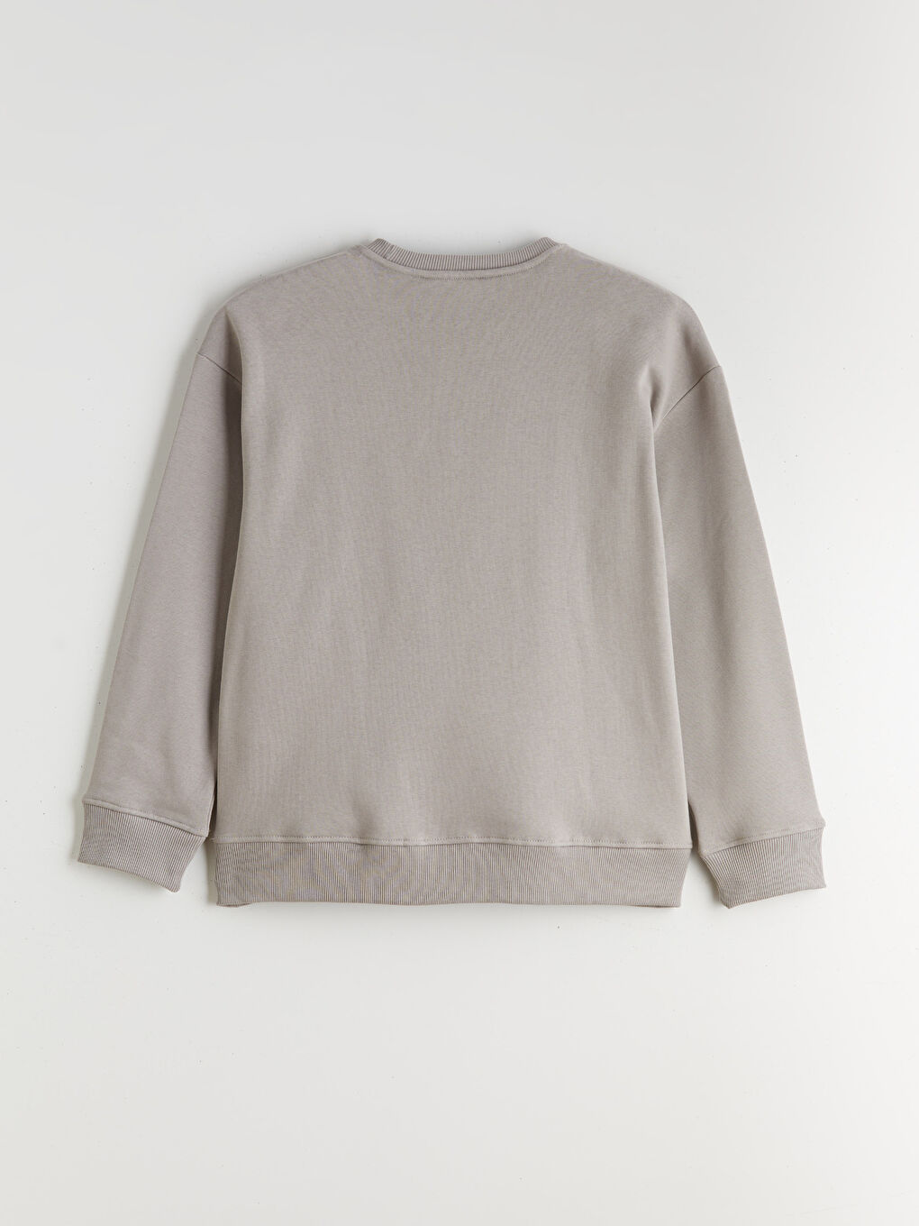 Gri Bisiklet Yaka Erkek Kalın Sweatshirt-5