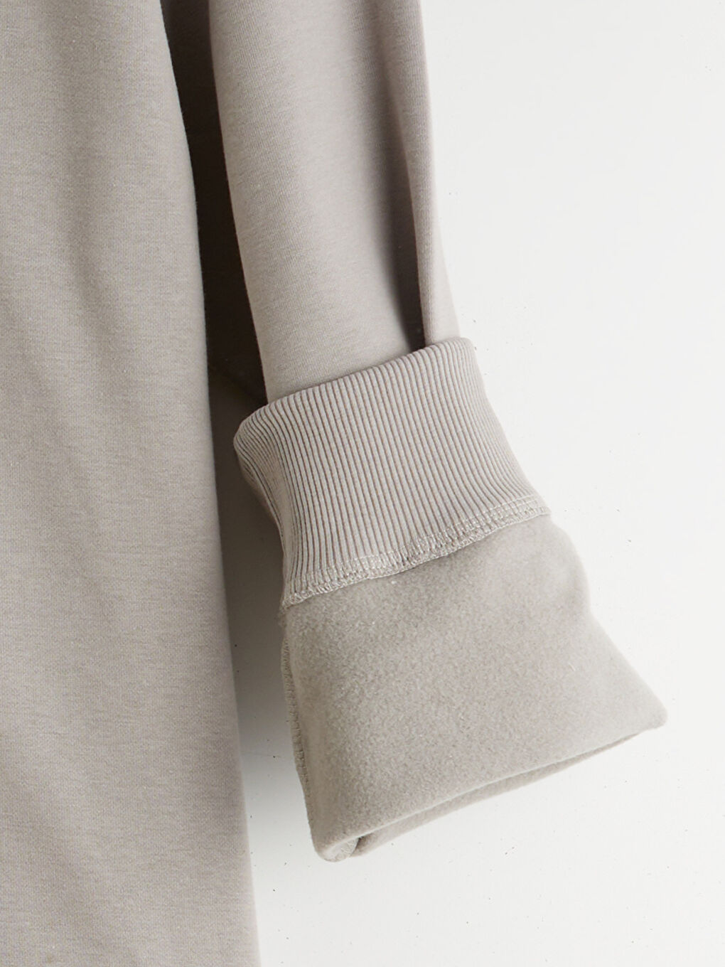 Gri Bisiklet Yaka Erkek Kalın Sweatshirt-6