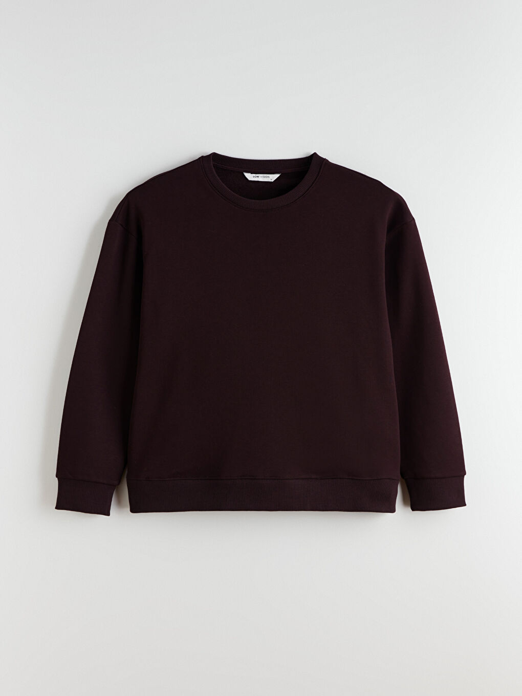 Kahverengi Bisiklet Yaka Erkek Kalın Sweatshirt-4