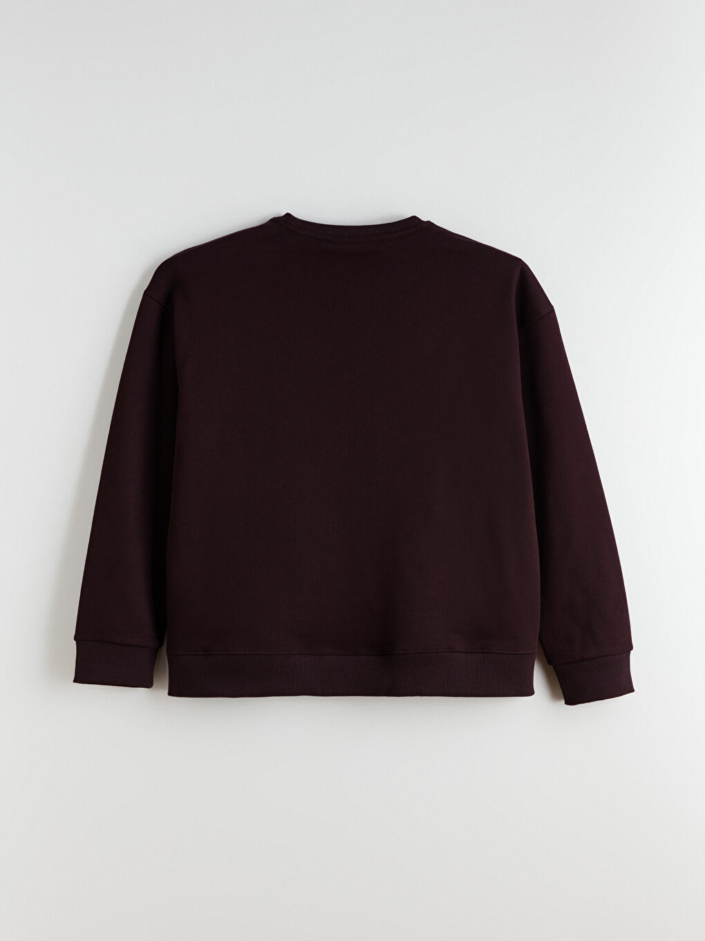 Kahverengi Bisiklet Yaka Erkek Kalın Sweatshirt-6