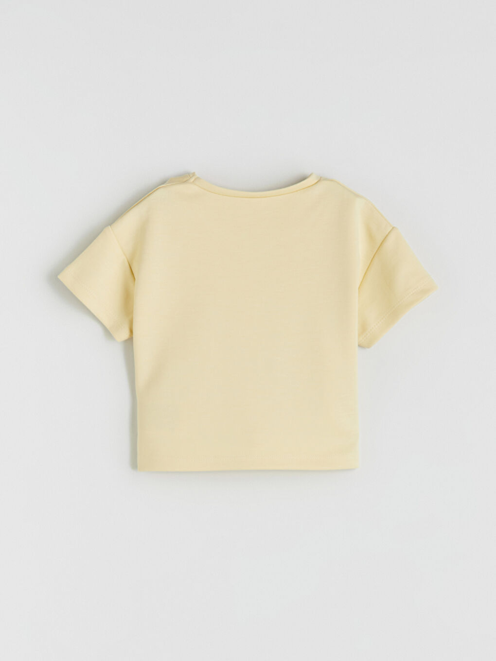 Sarı Baskılı Kısa Kollu Kız Çocuk Tişört-1