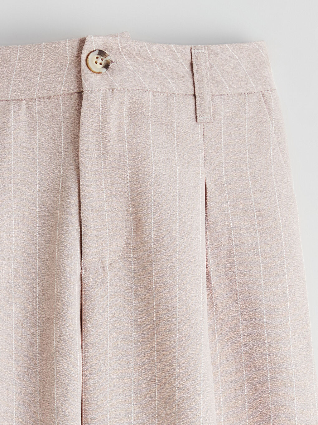 Bej Wideleg Pileli Kız Çocuk Pantolon-1