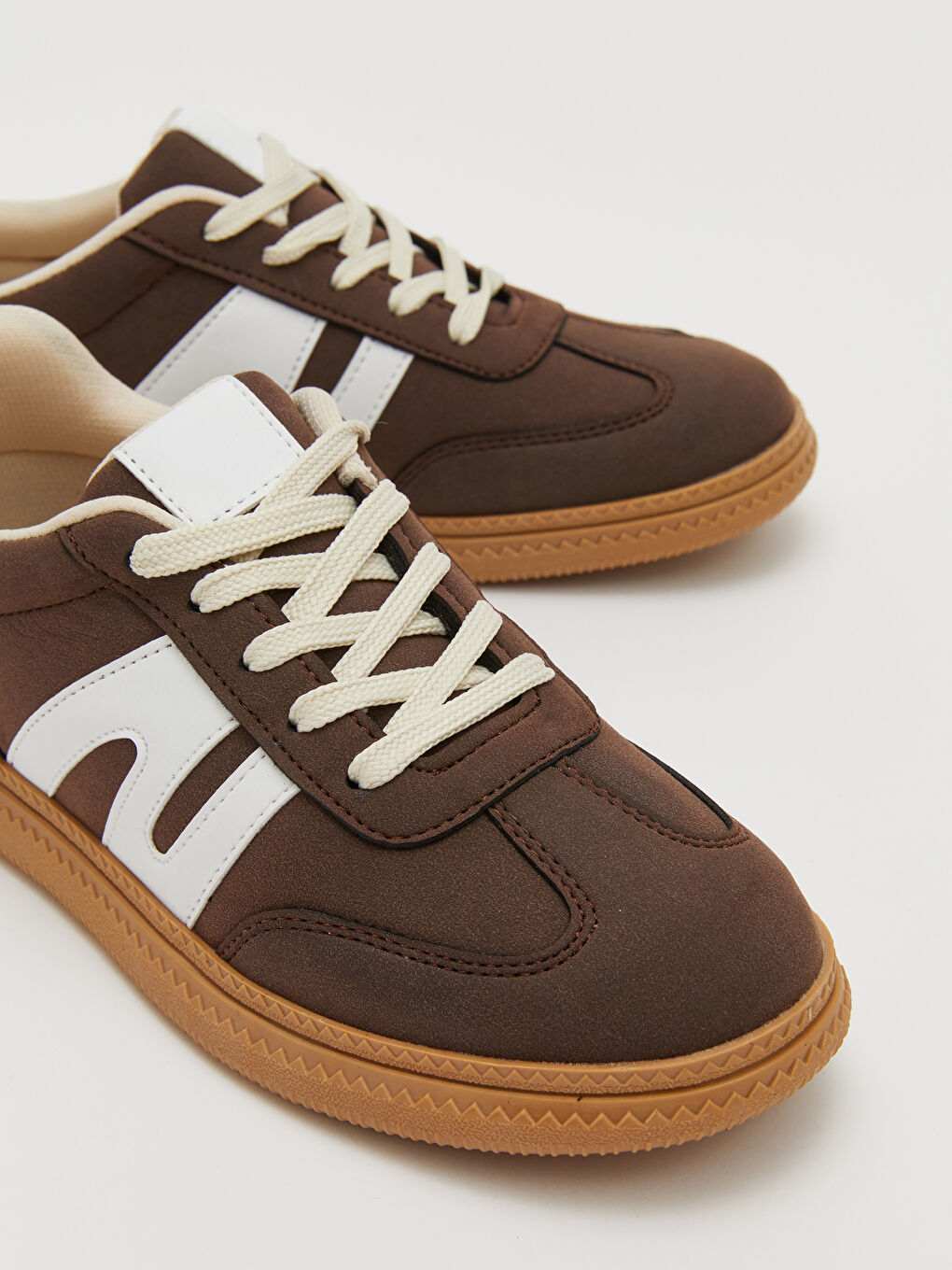 Kahverengi Bağcıklı Kız Çocuk Spor Ayakkabı-2