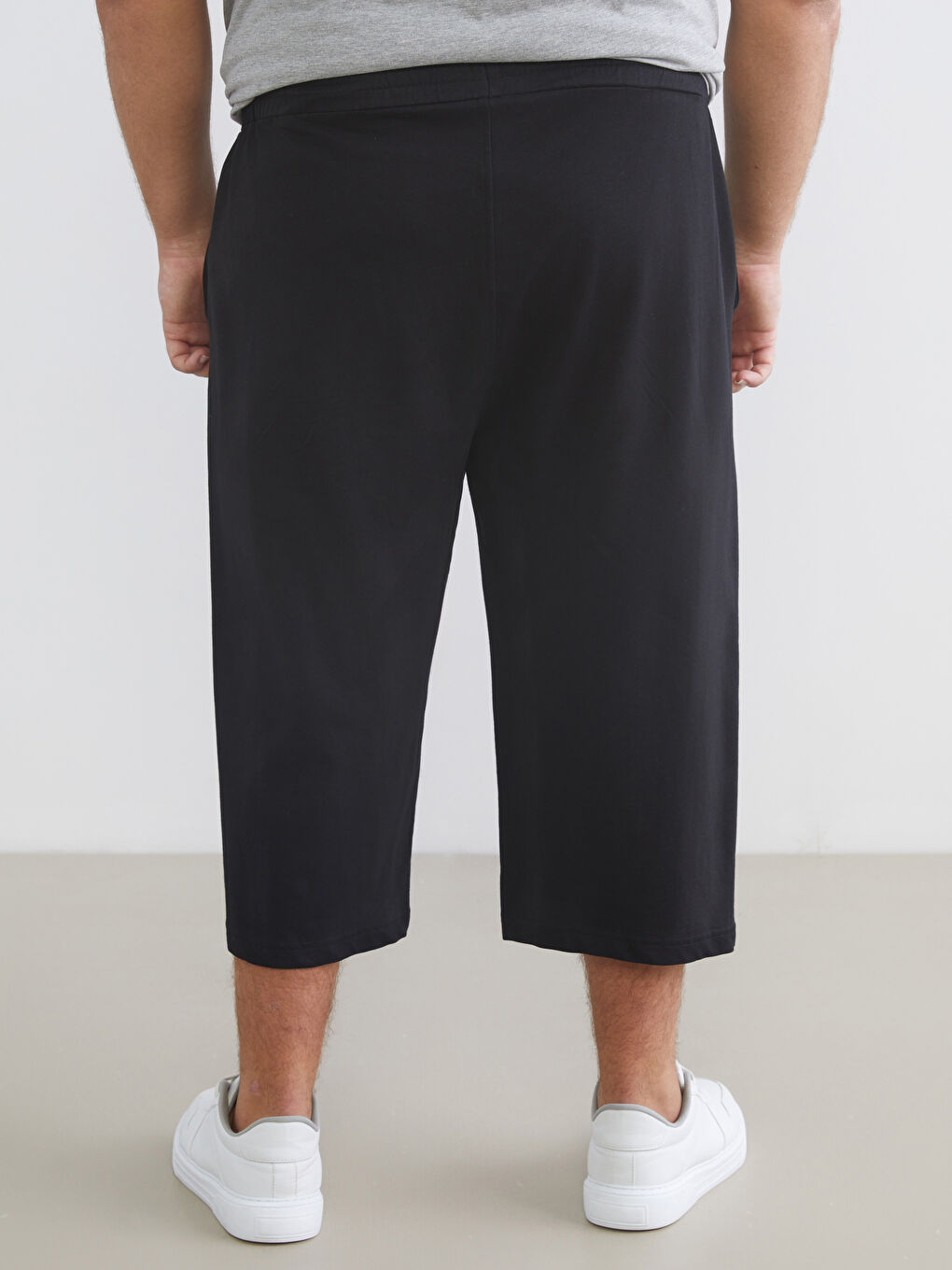 Siyah Büyük Beden Standart Kalıp Erkek Şort-3