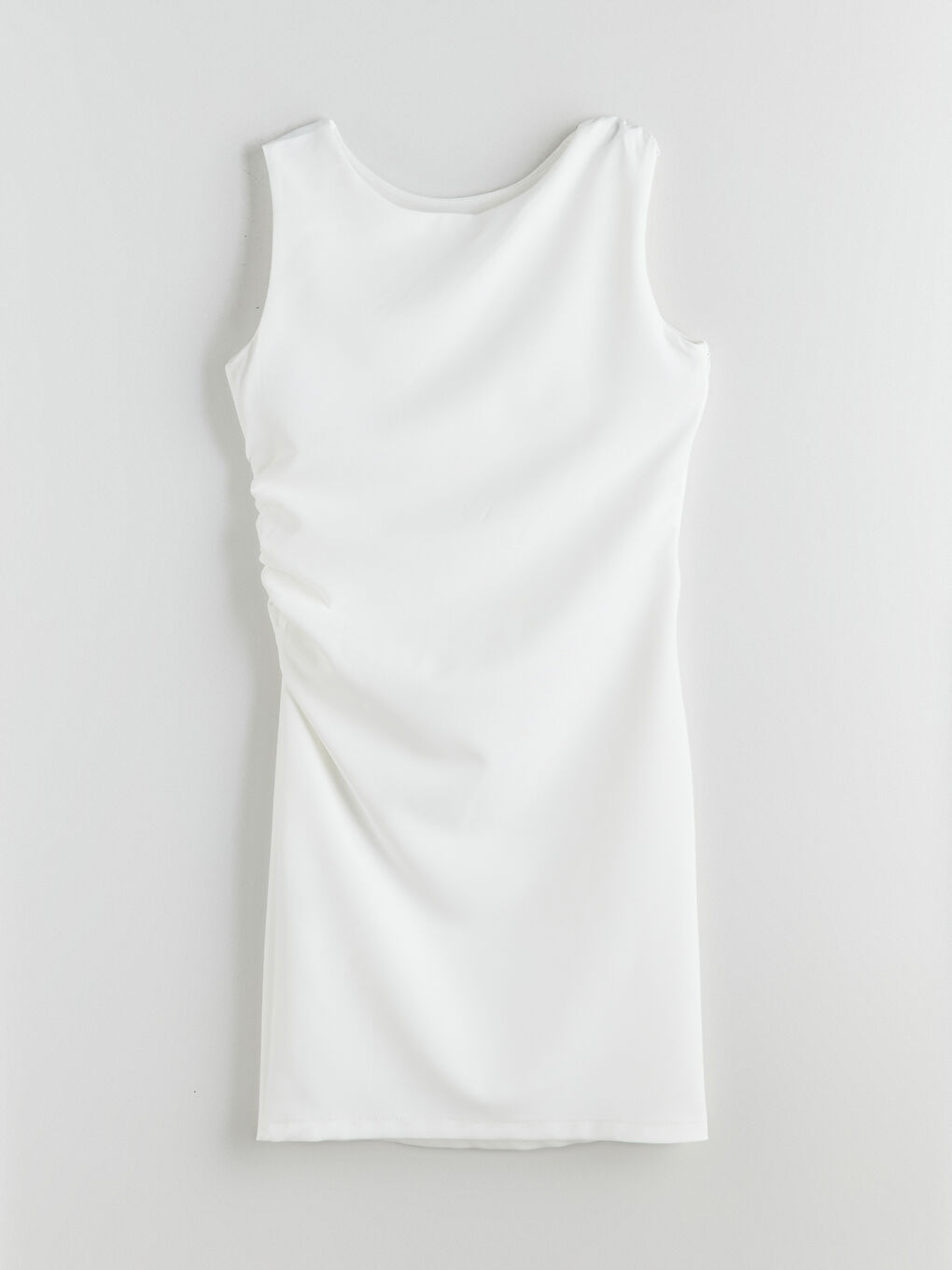 Ekru Büzgülü Kız Çocuk Abiye Elbise-3