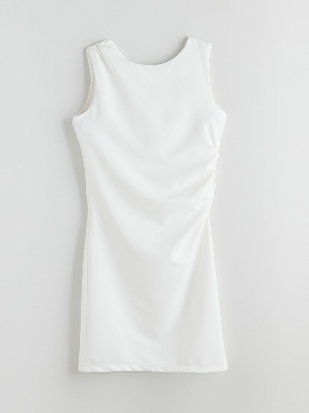 Ekru Büzgülü Kız Çocuk Abiye Elbise-5