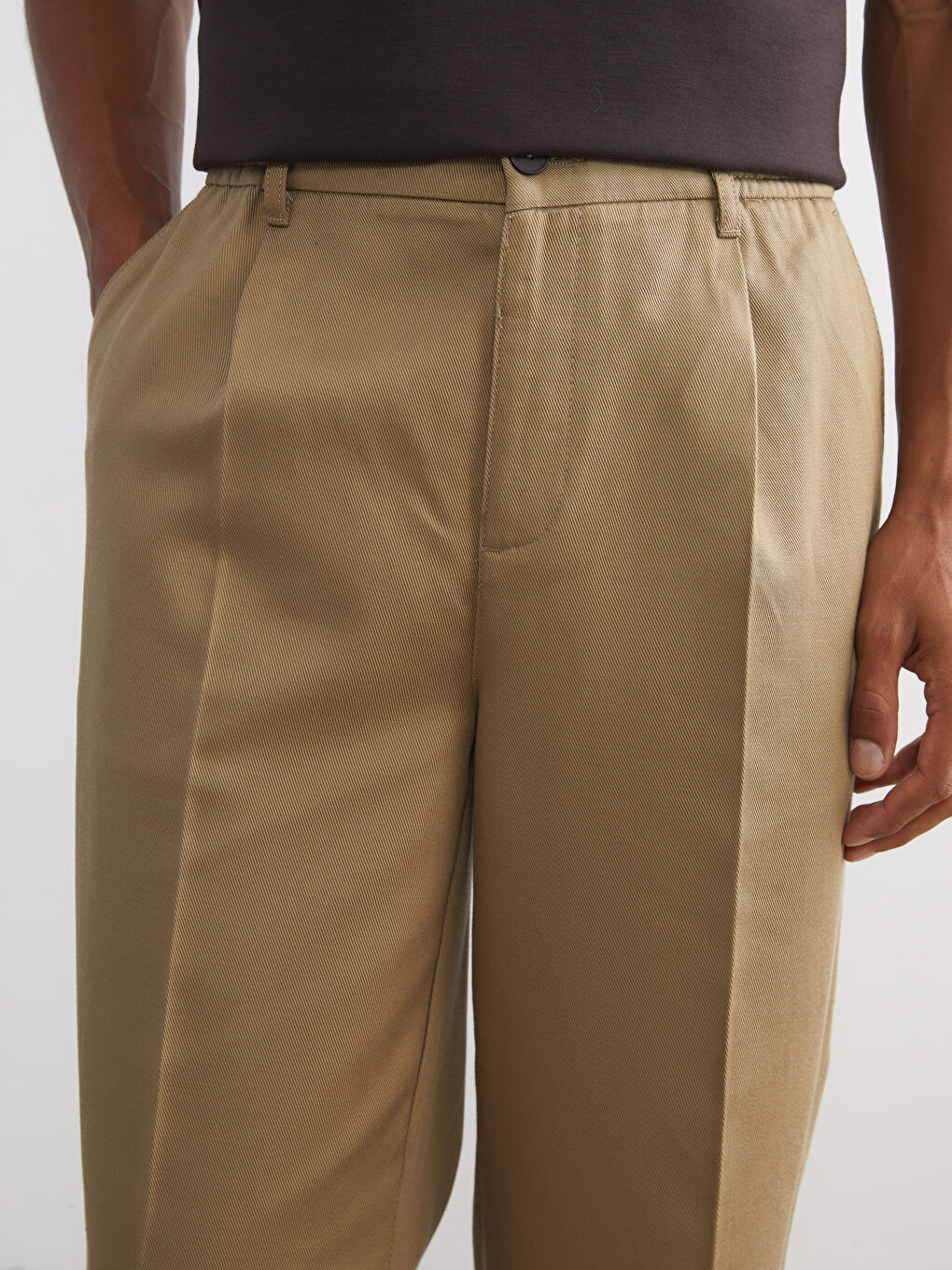 Bej Rahat Kalıp Erkek Pantolon-2