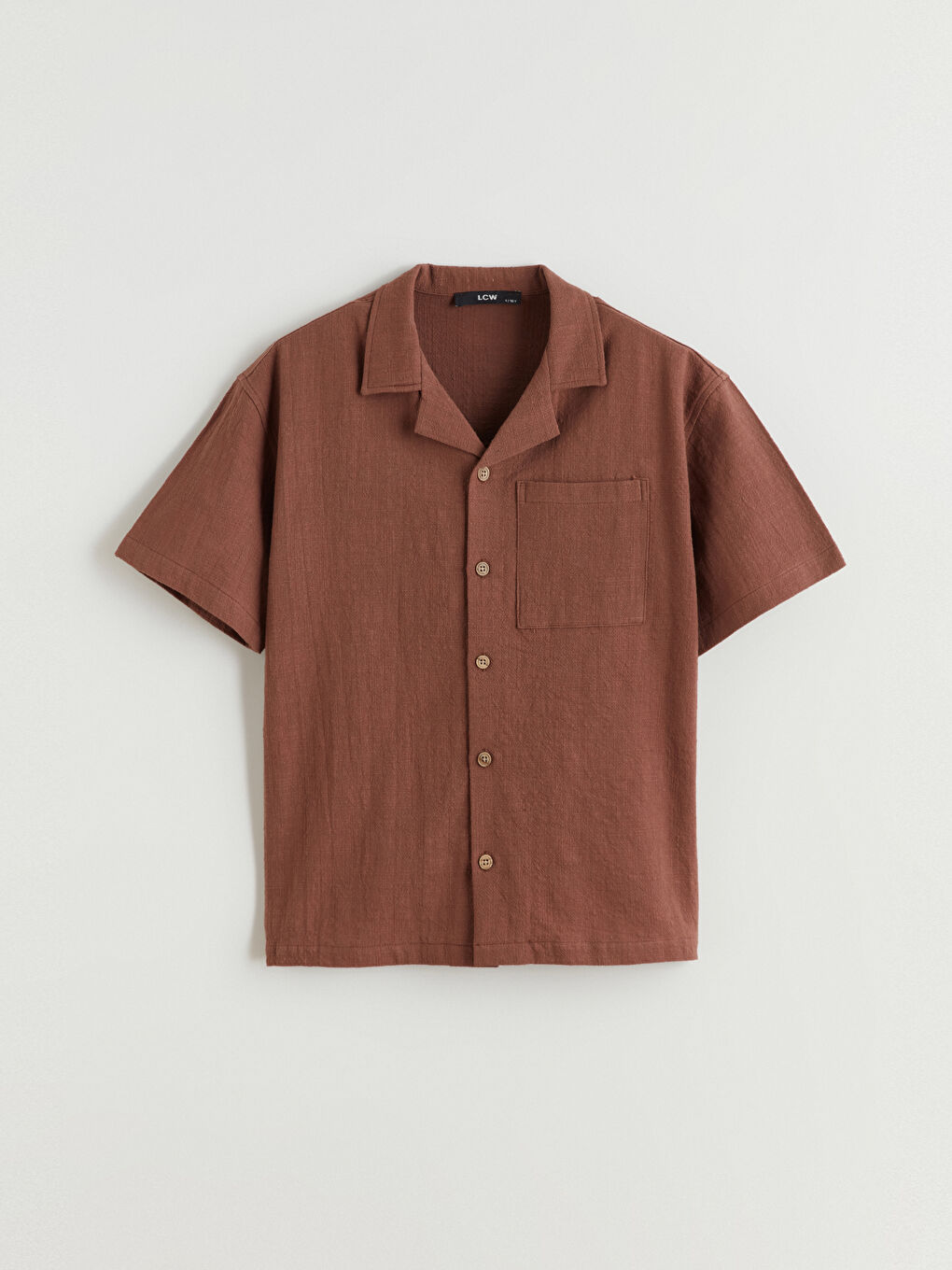 Kahverengi Resort Yaka Erkek Çocuk Gömlek-2