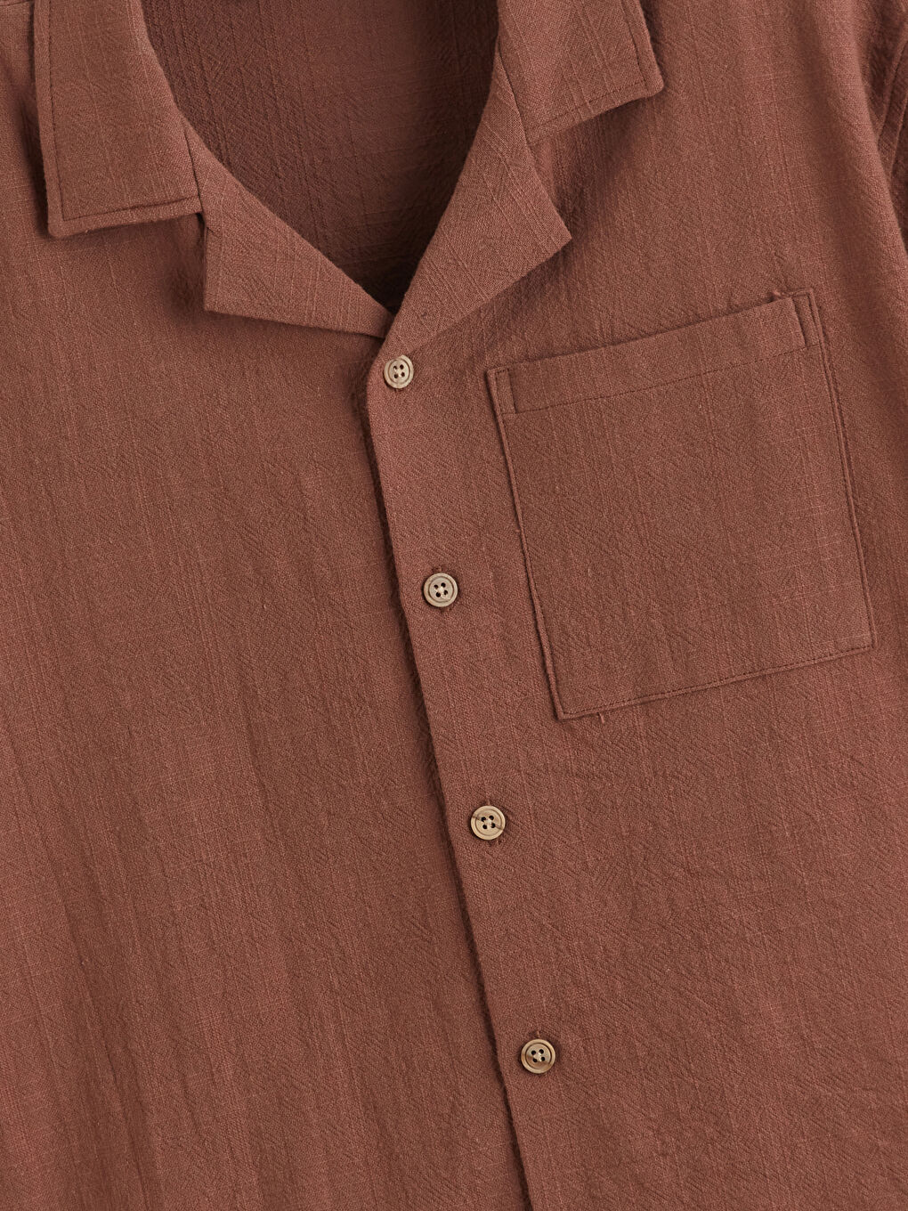 Kahverengi Resort Yaka Erkek Çocuk Gömlek-3