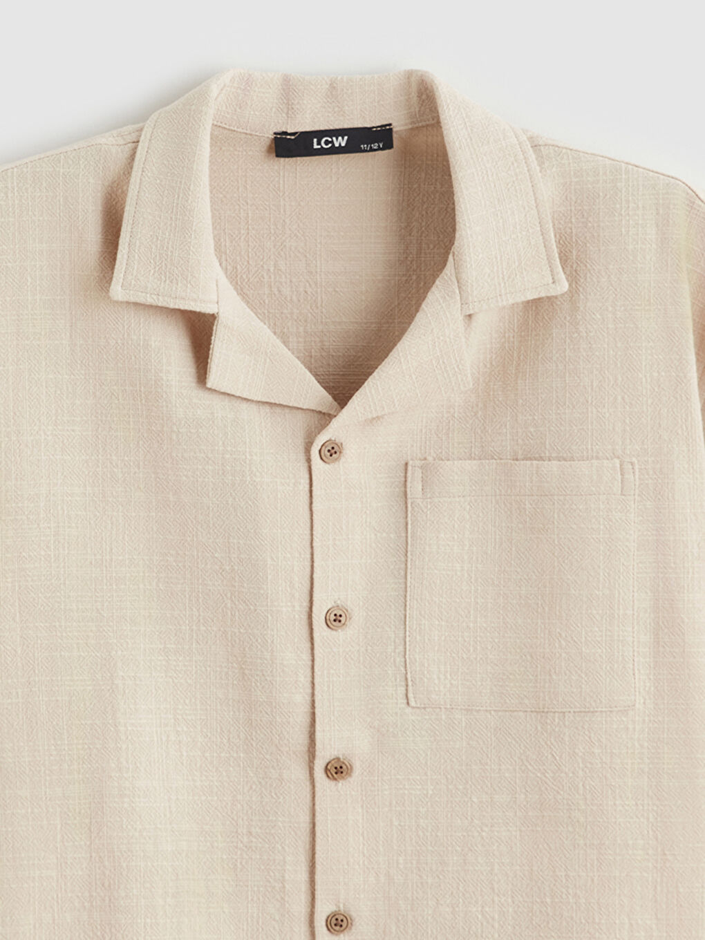 Bej Resort Yaka Erkek Çocuk Gömlek-3