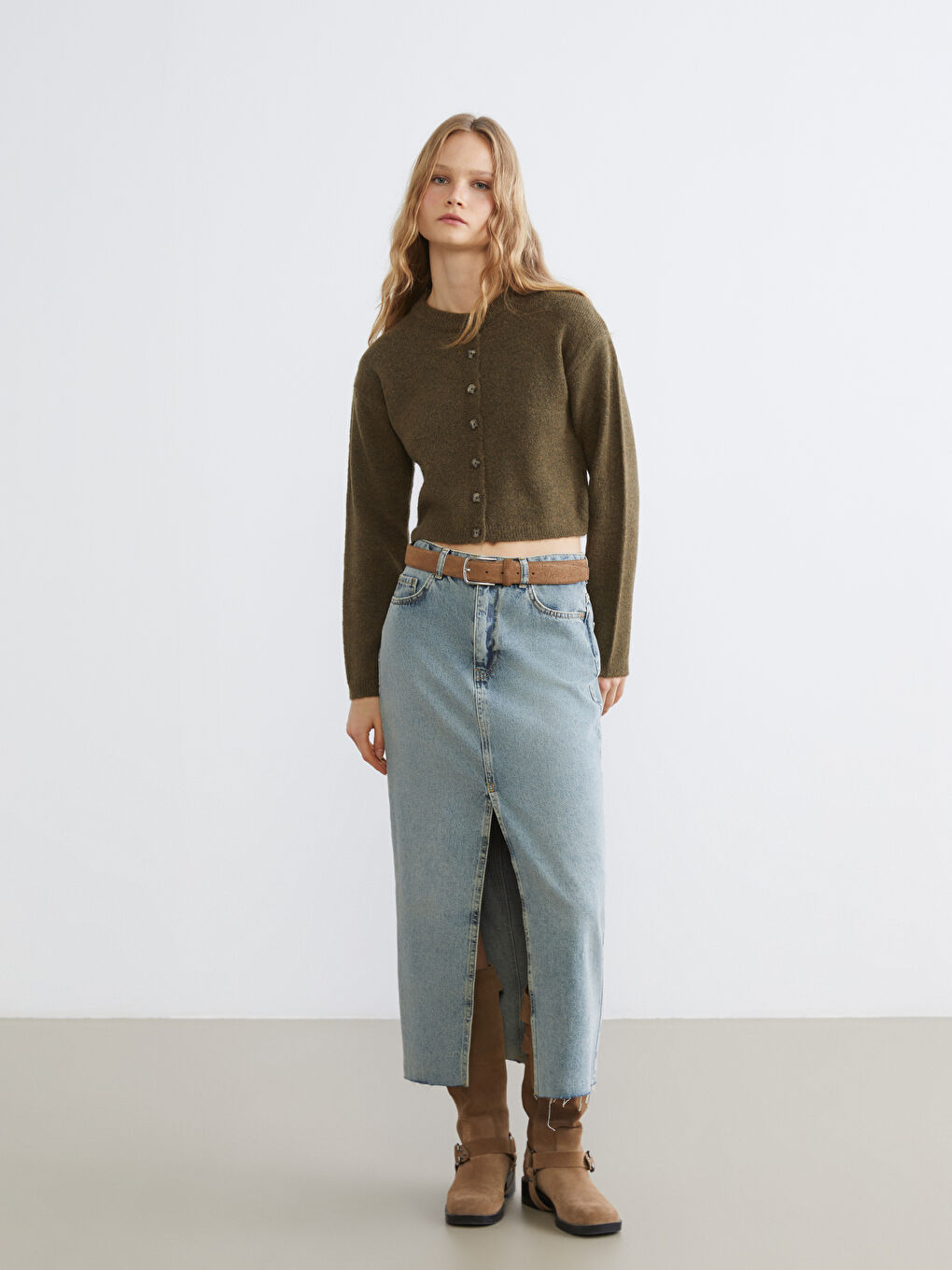 Crew Neck Women's Knitwear Cardigan-1