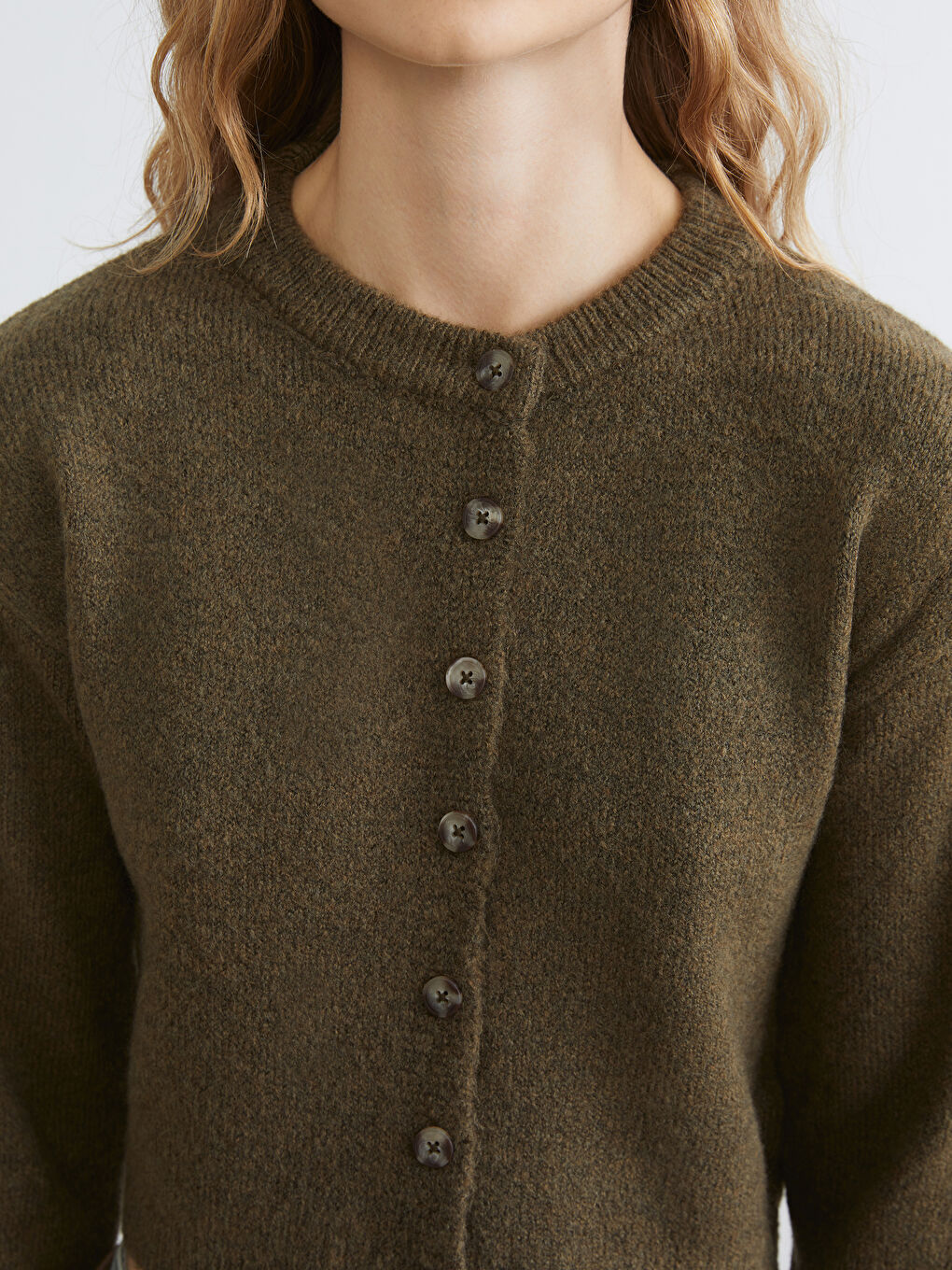 Crew Neck Women's Knitwear Cardigan-2