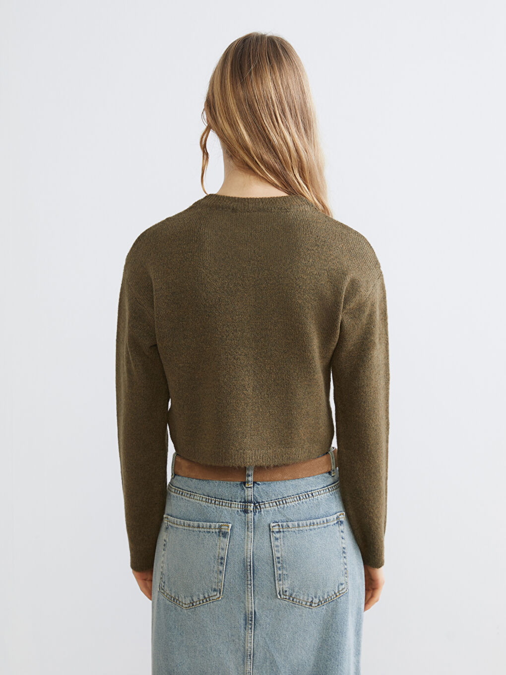 Crew Neck Women's Knitwear Cardigan-3