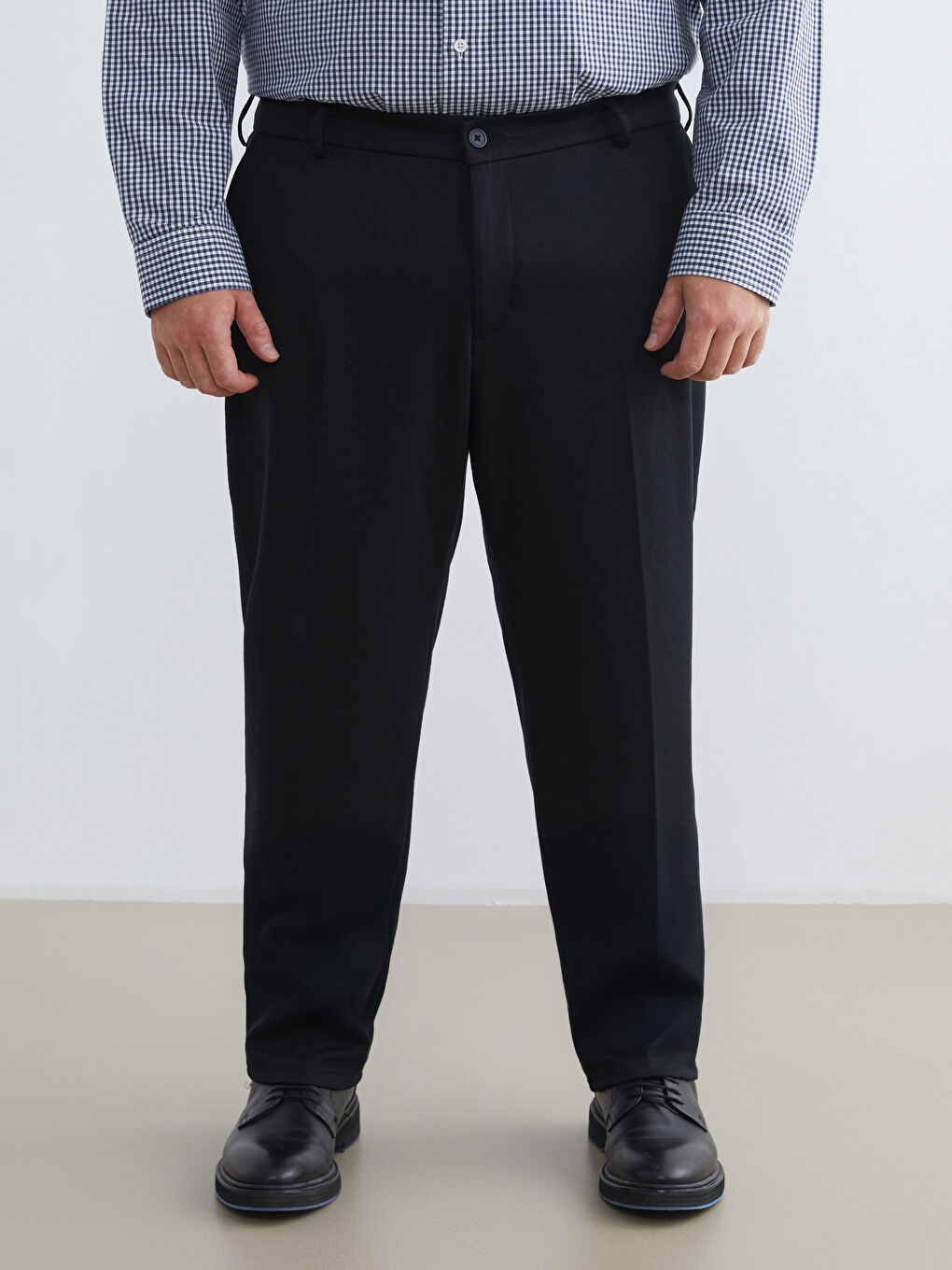 Lacivert Dar Kalıp Erkek Chino Pantolon-1