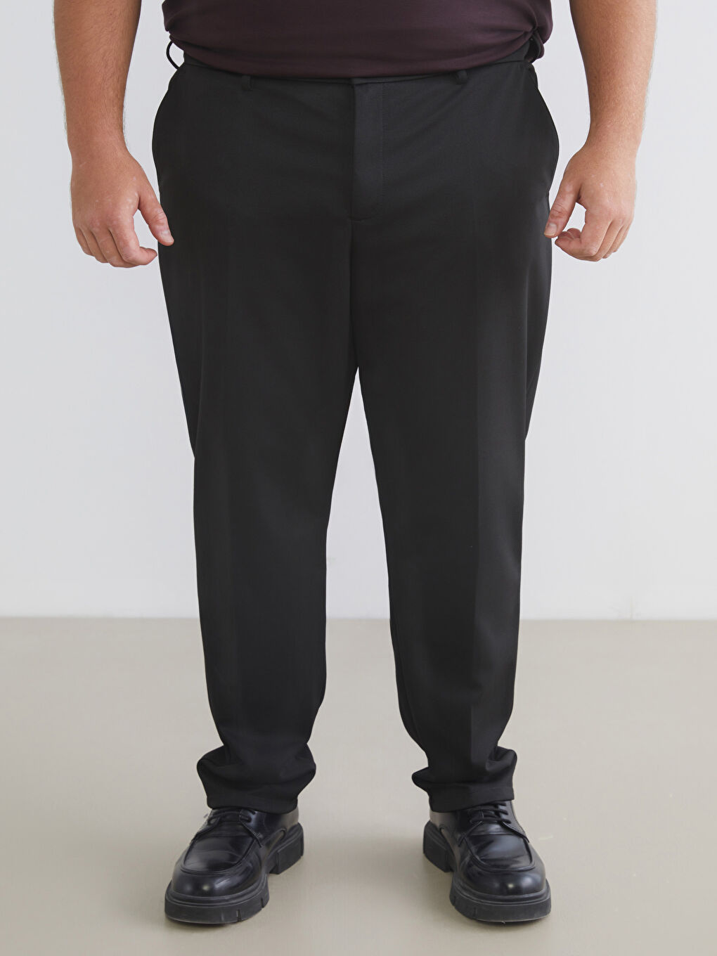 Siyah Dar Kalıp Erkek Chino Pantolon-1