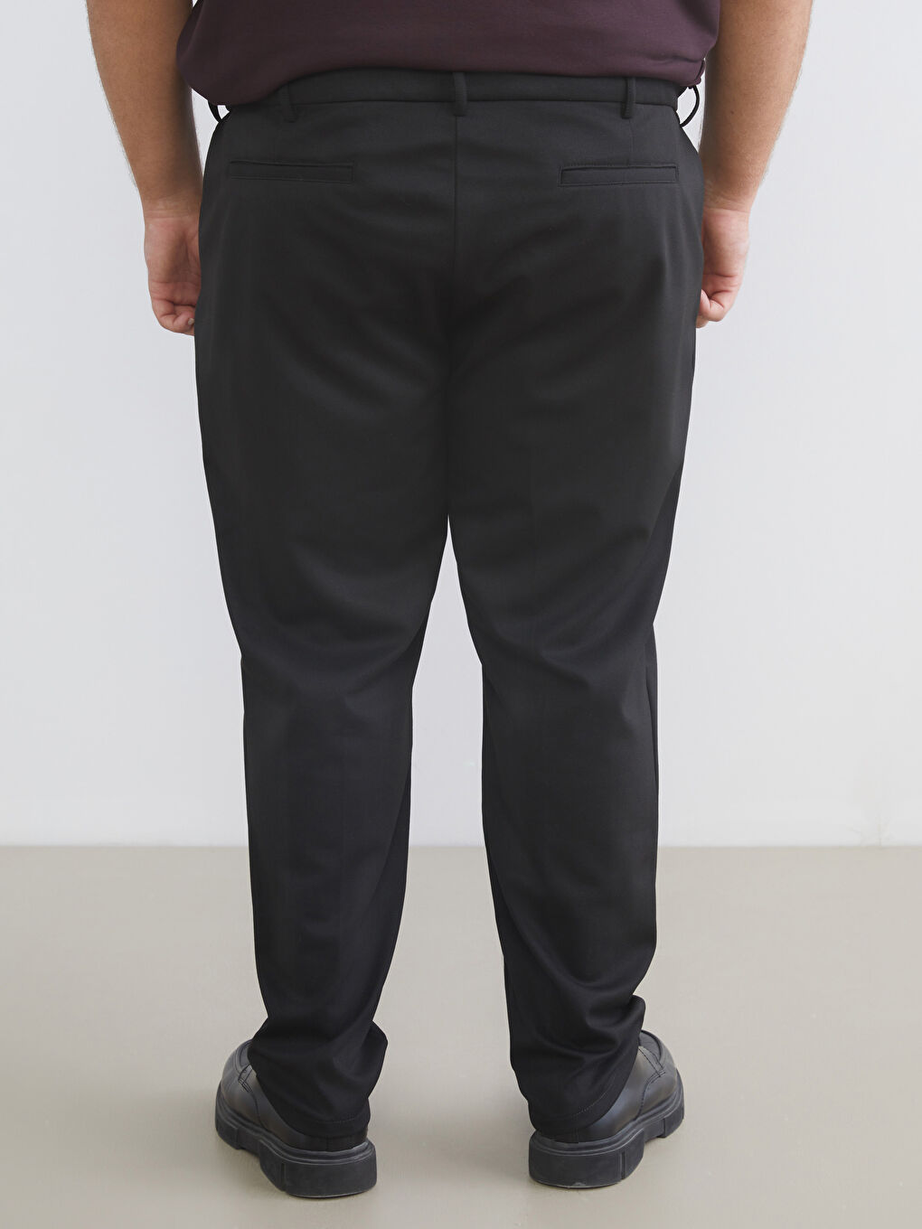 Siyah Dar Kalıp Erkek Chino Pantolon-3