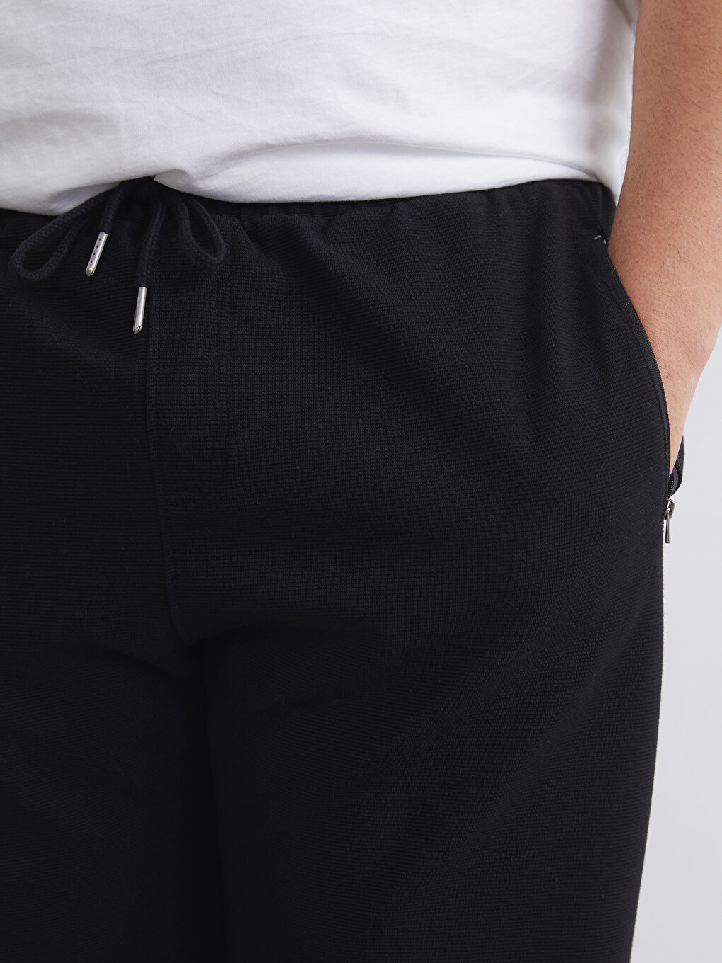 Siyah Standart Kalıp Erkek Eşofman Altı-2