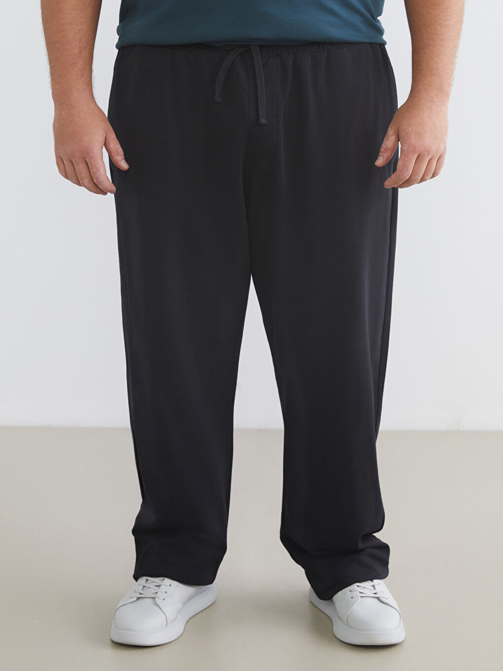 Siyah Büyük Beden Standart Kalıp Erkek Eşofman Altı-1