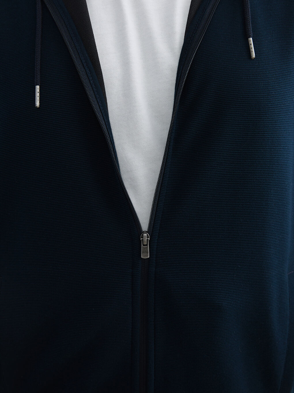 رجال سويت شيرت بسحاب بقبّ ذو طابع عادي-5