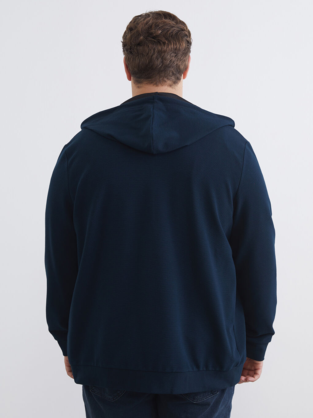 رجال سويت شيرت بسحاب بقبّ ذو طابع عادي-6