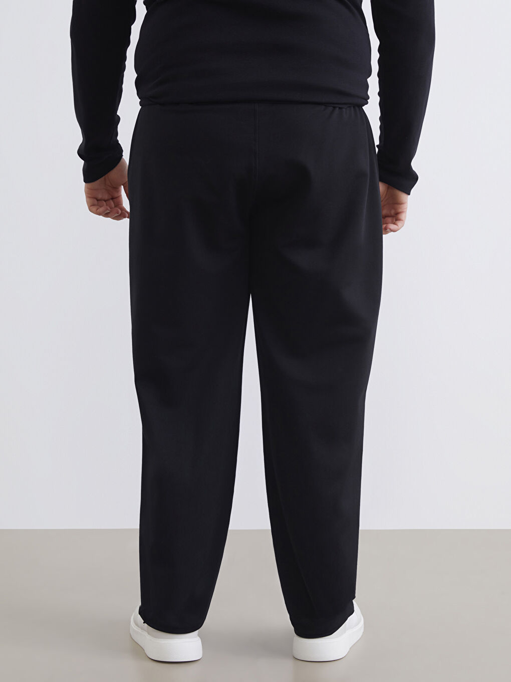 Siyah Büyük Beden Standart Kalıp Erkek Eşofman Altı-3