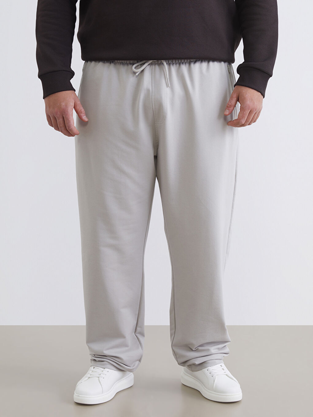 Bej Standart Kalıp Erkek Eşofman Altı-1