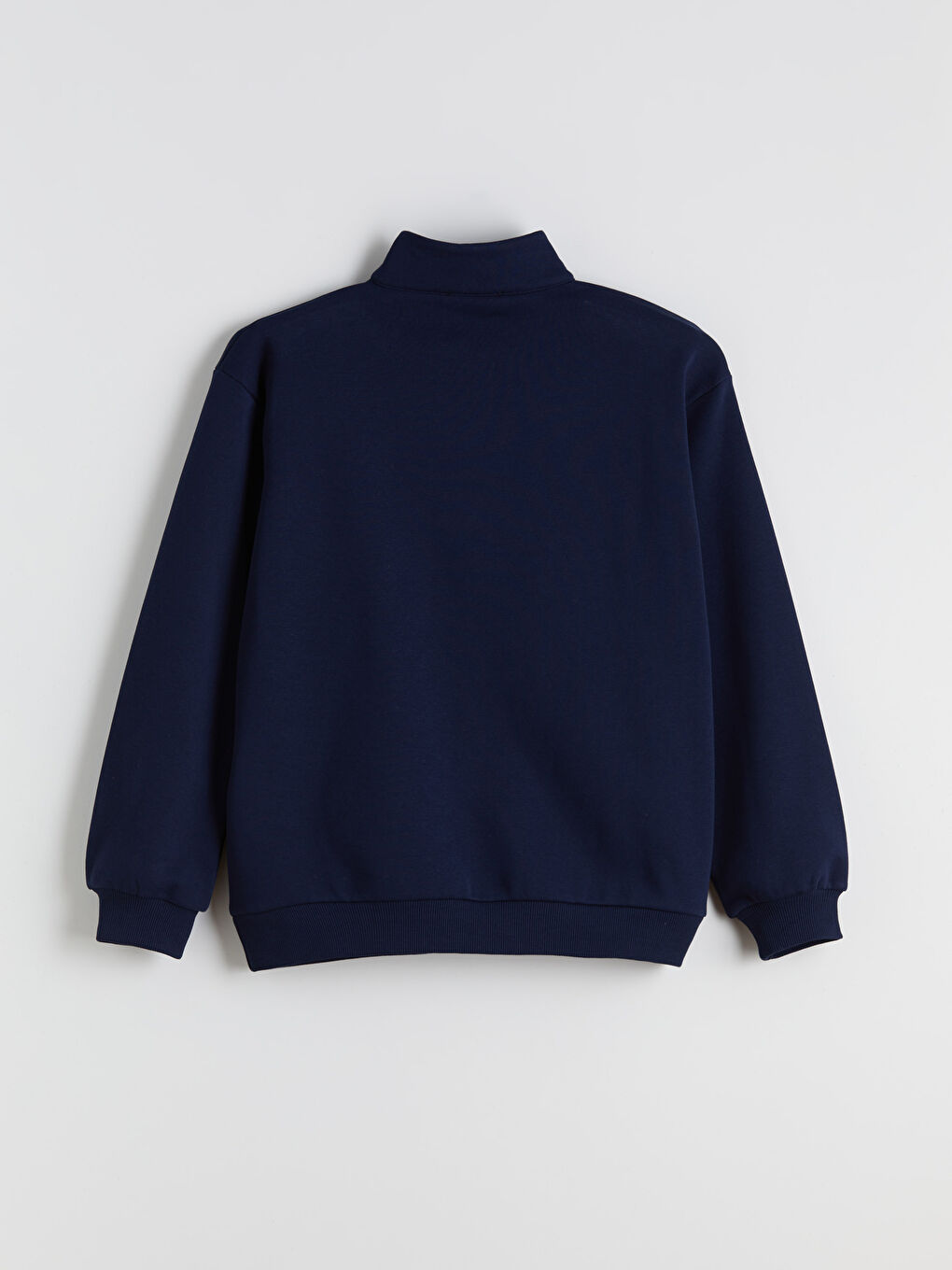 Lacivert Dik Yaka Baskılı Oversize Kadın Kalın Sweatshirt-5