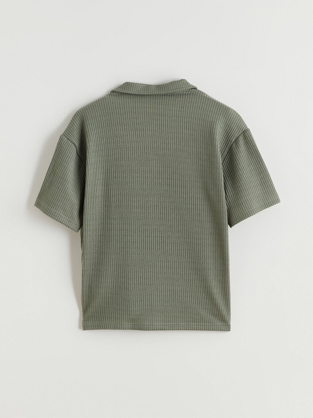 Haki Resort Yaka Erkek Çocuk Gömlek-4