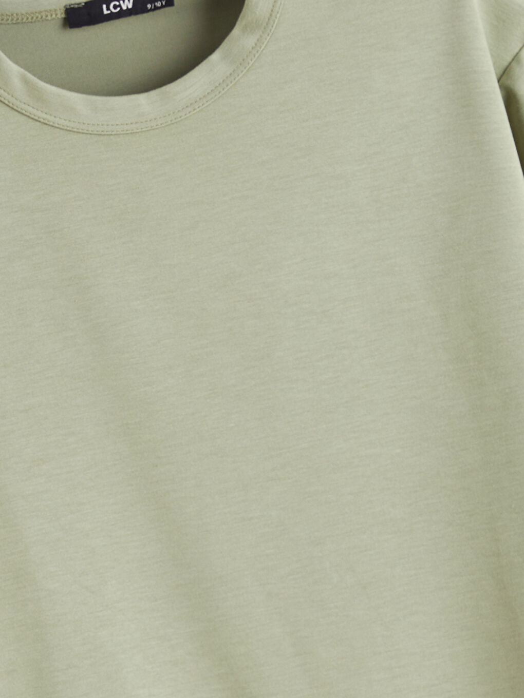 Haki Bisiklet Yaka Erkek Çocuk Tişört-3