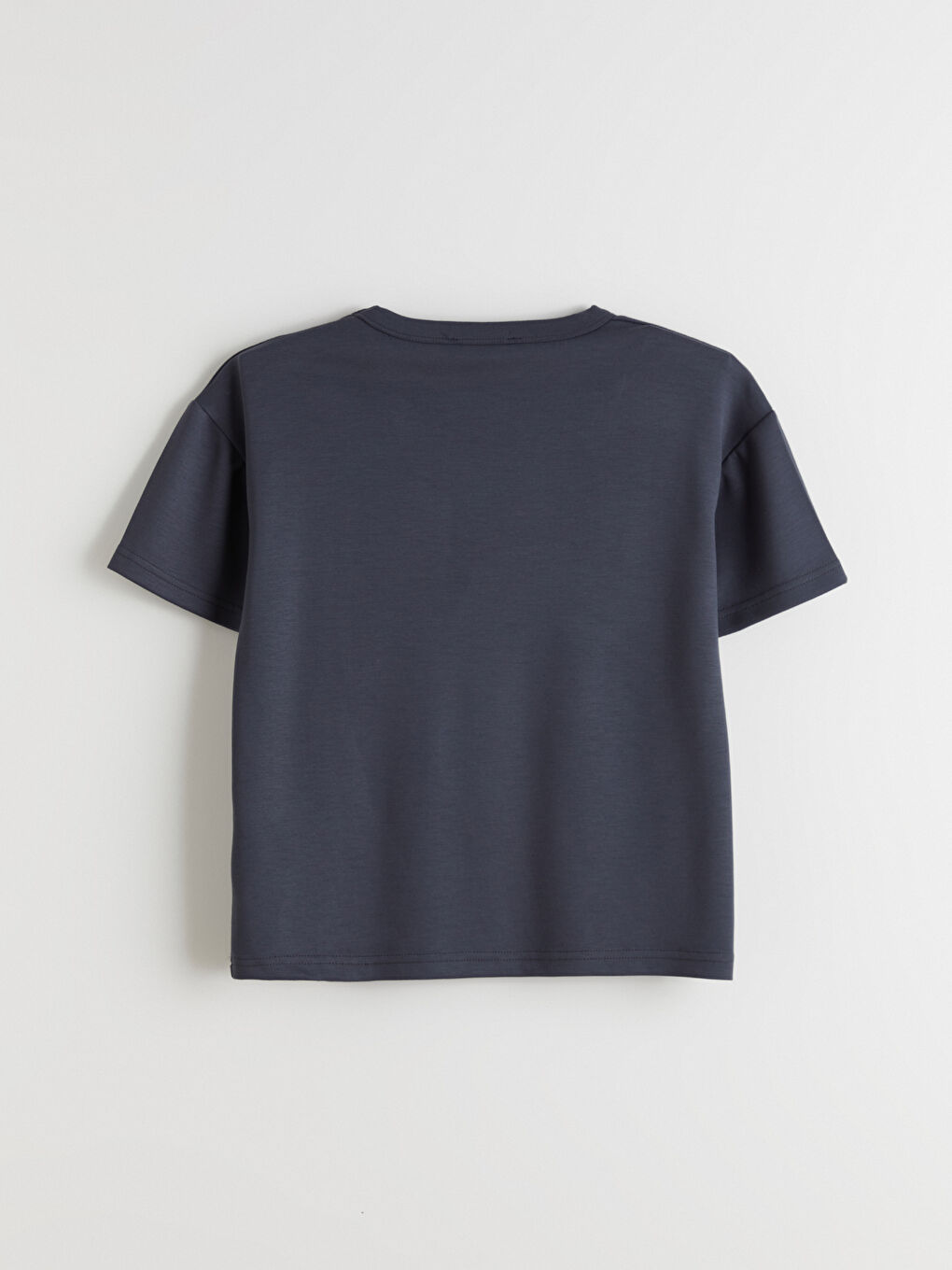 Antrasit Bisiklet Yaka Erkek Çocuk Tişört-3