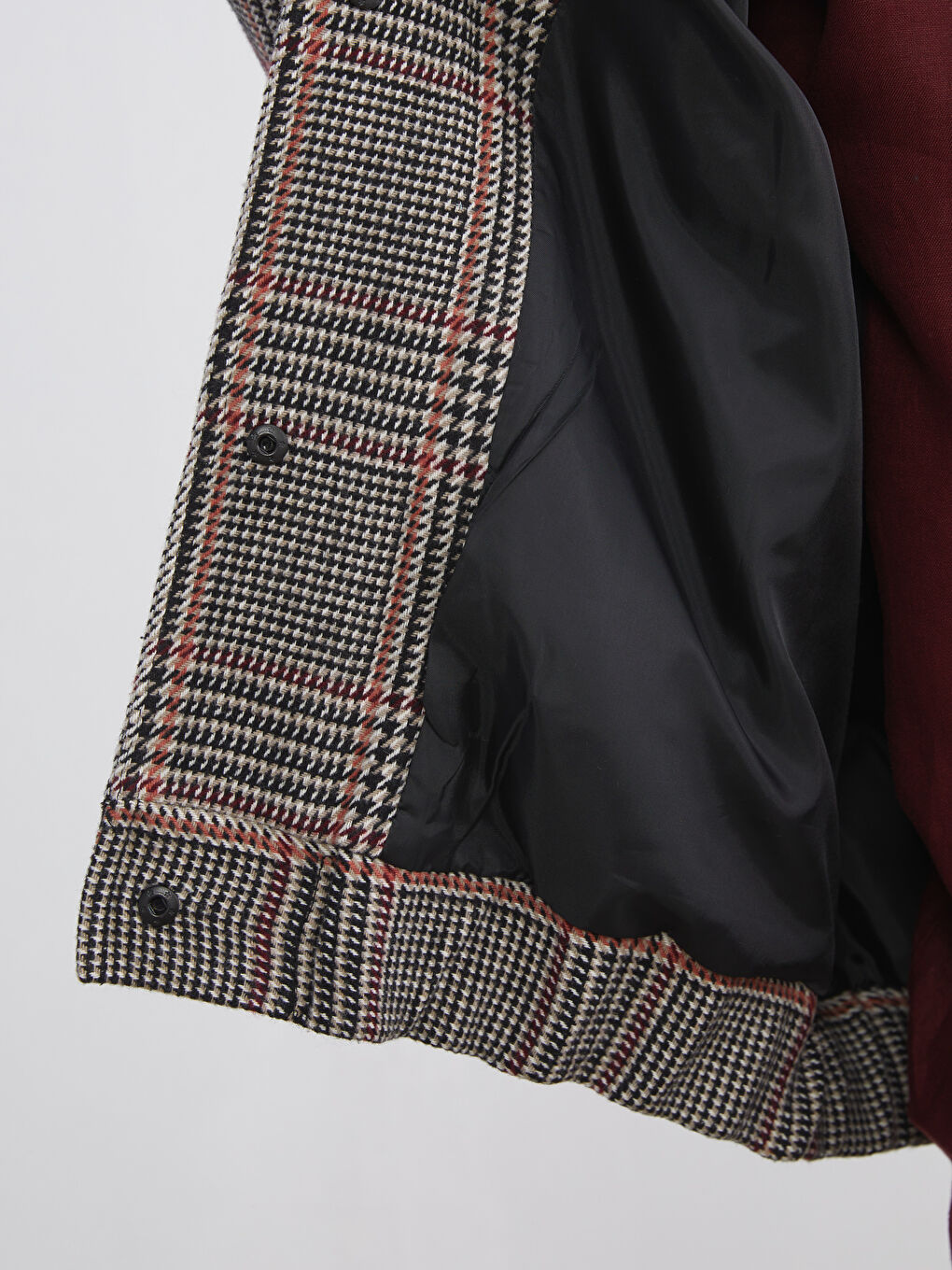 Collared Neck Herringbone Patterned Women's Cachet Jacket-7