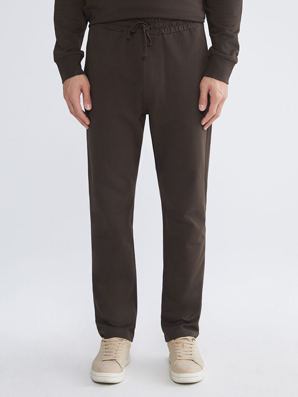 Kahverengi Standart Kalıp Erkek Eşofman Altı-1