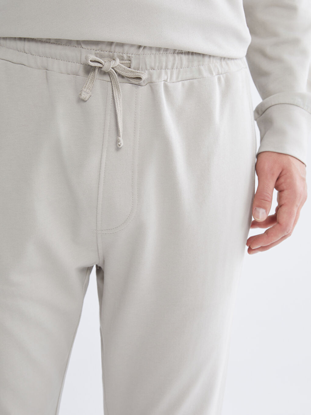 Bej Standart Kalıp Erkek Eşofman Altı-2