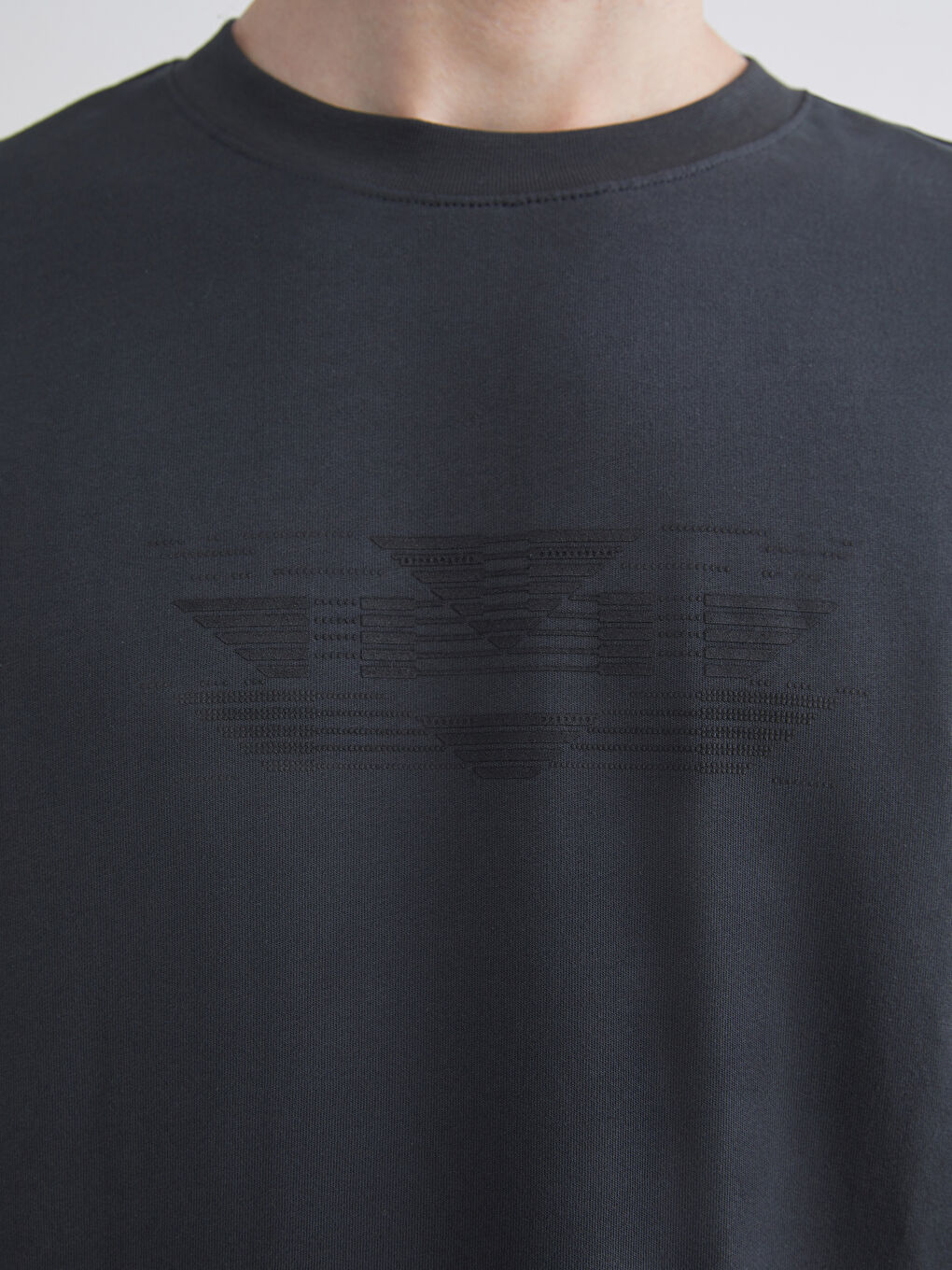 Antrasit Bisiklet Yaka Baskılı Erkek Sweatshirt-2