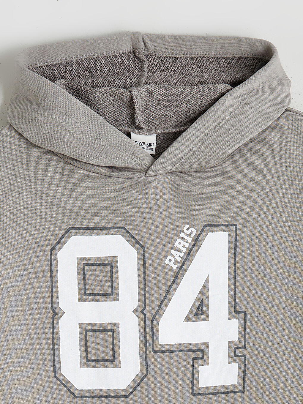 Gri Kapüşonlu Kız Çocuk Elbise-1