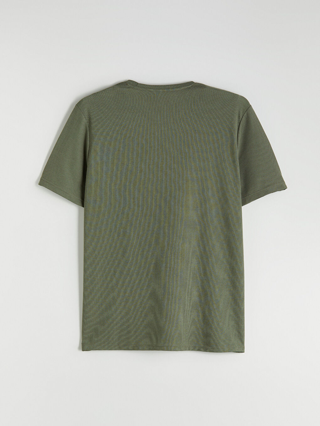 Haki Büyük Beden Bisiklet Yaka Penye Erkek Tişört-5