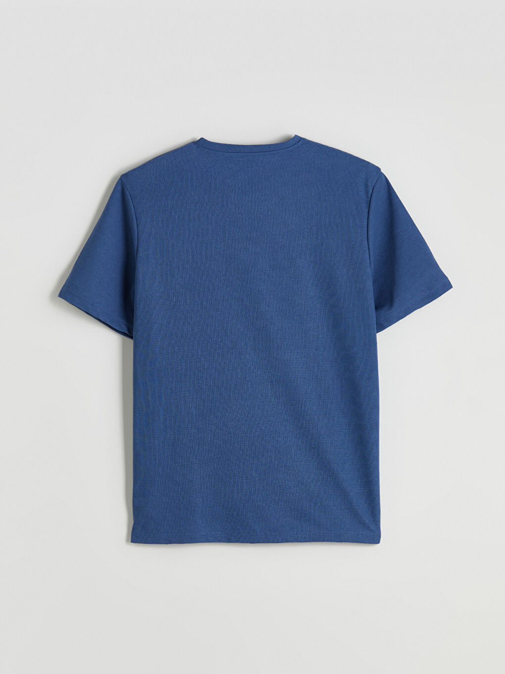 İndigo Büyük Beden Bisiklet Yaka Penye Erkek Tişört-5