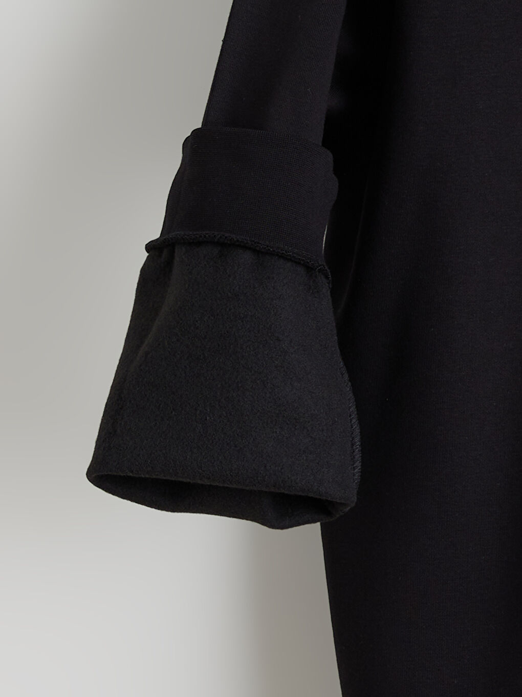 Siyah Büyük Beden Bisiklet Yaka Erkek Sweatshirt-5